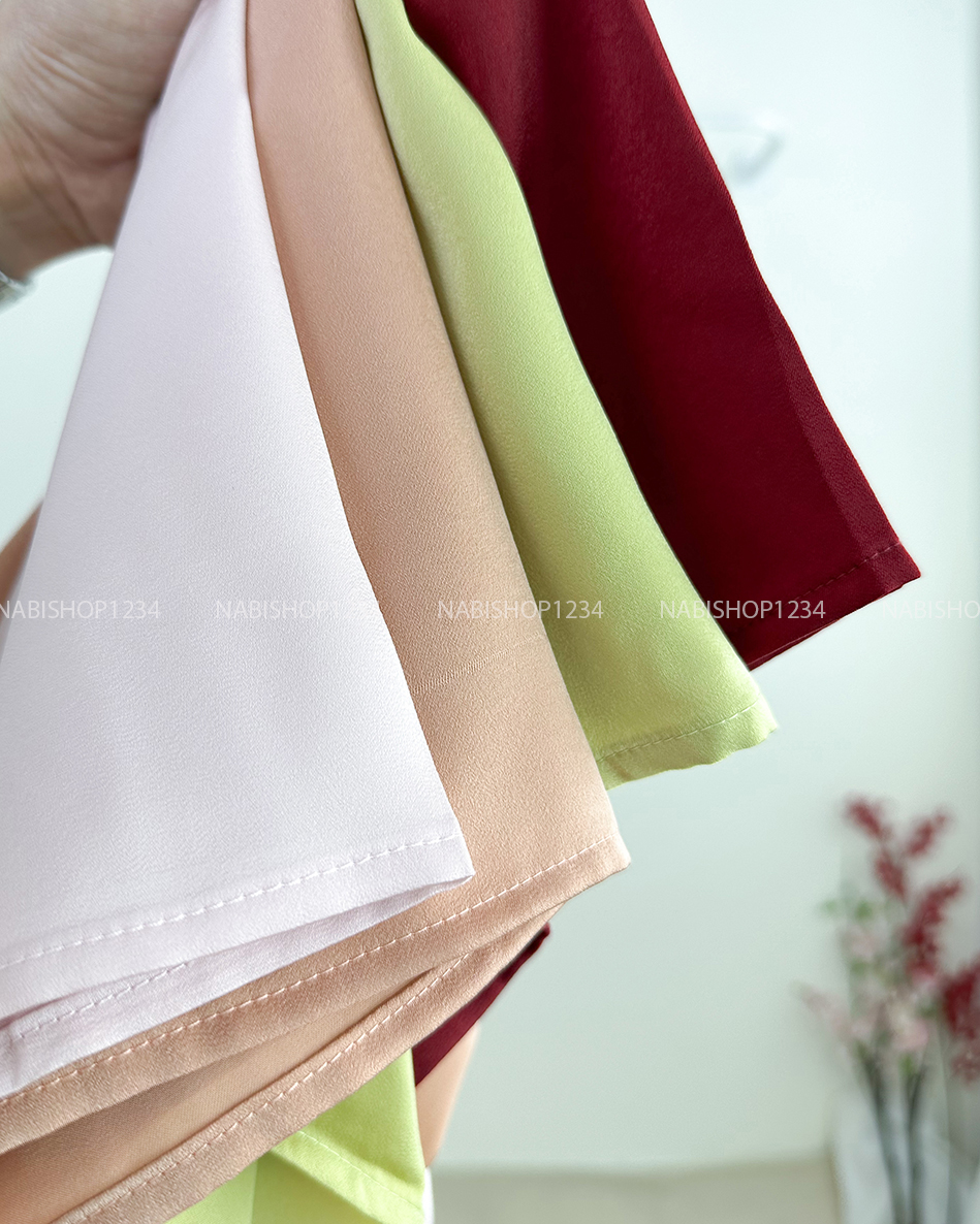 Áo Dài Số 15-C Lụa Phối Cúc Kèm Khăn