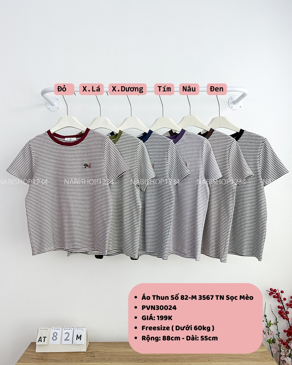 Áo Thun Số 82-M 3567 TN Sọc Mèo