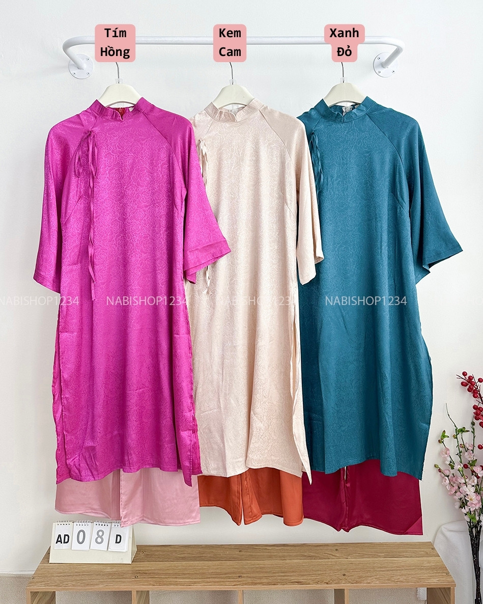 Áo Dài Số 8 -D Gấm Hoa To