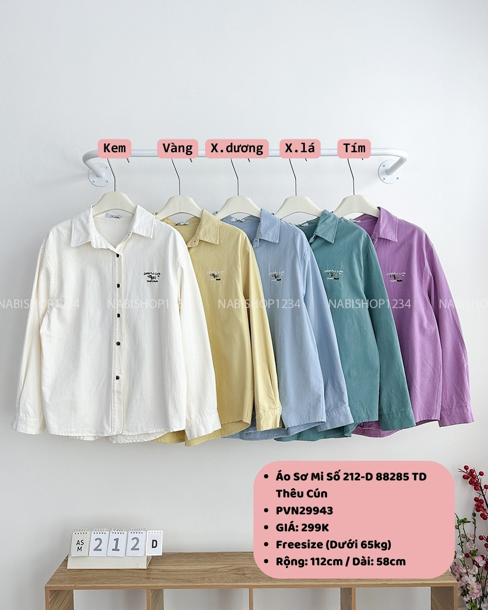Áo Sơ Mi Số 212-D 88285 TD Thêu Cún