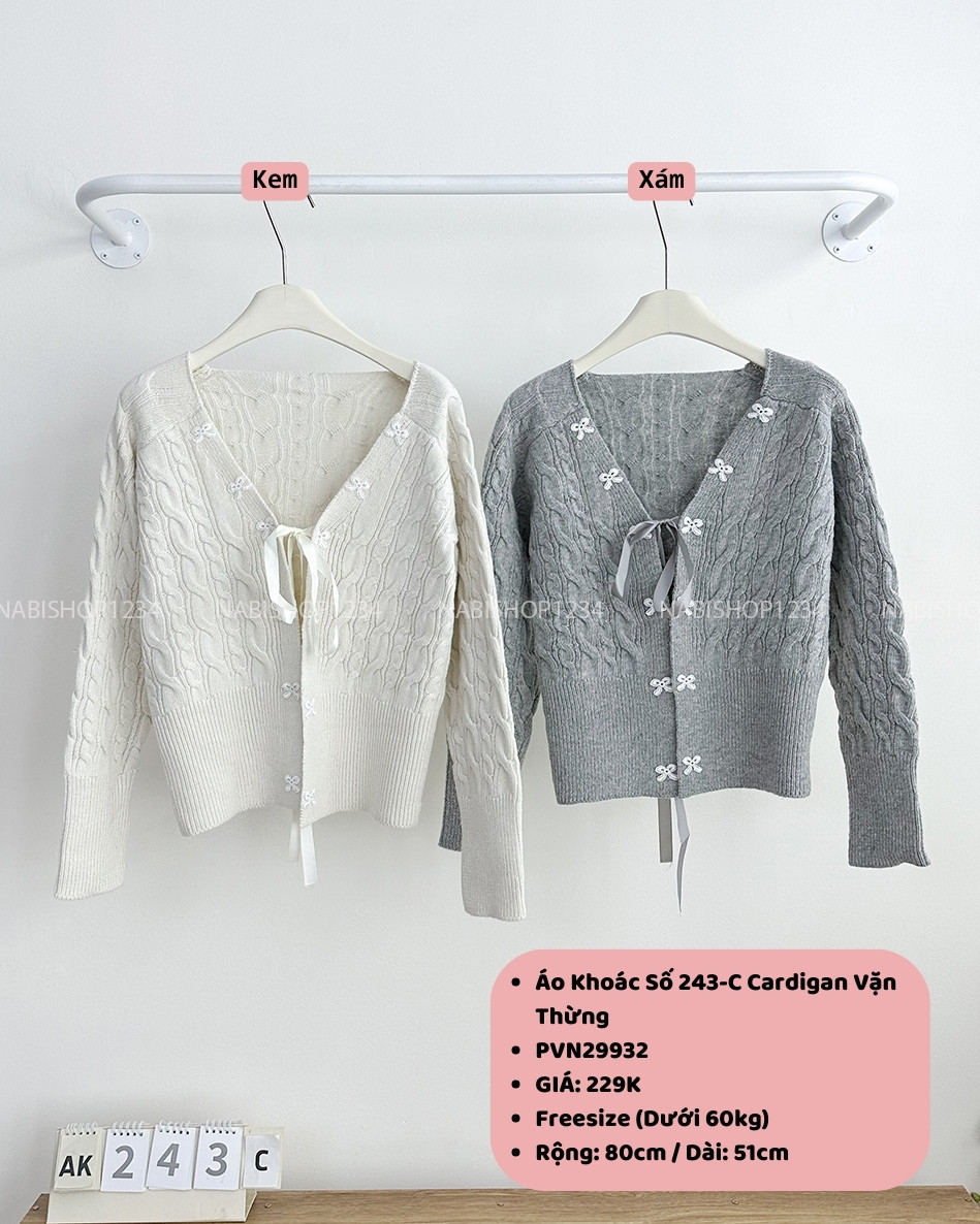 Áo Khoác Số 243-C Cardigan Vặn Thừng