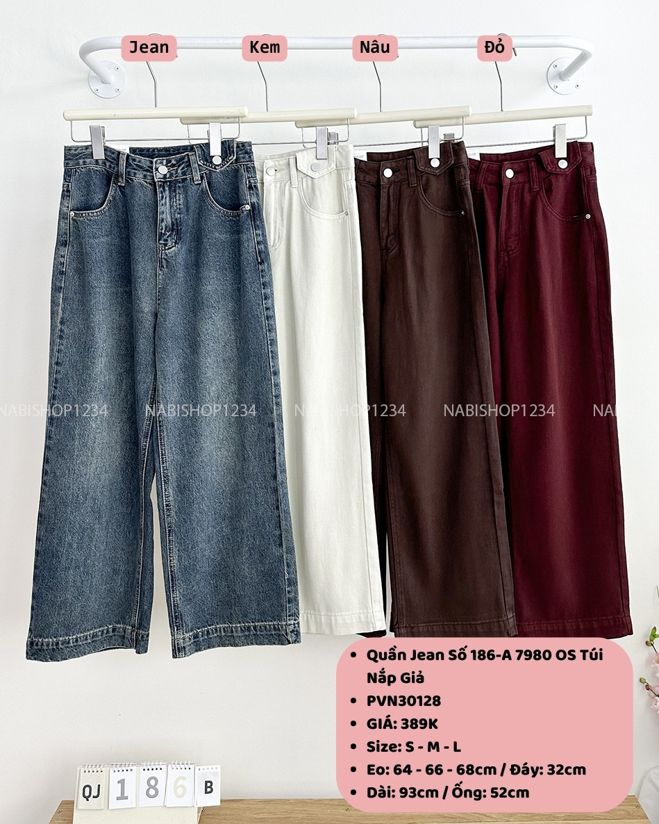 Quần Jean Số 186-A 7980 OS Túi Nắp Giả