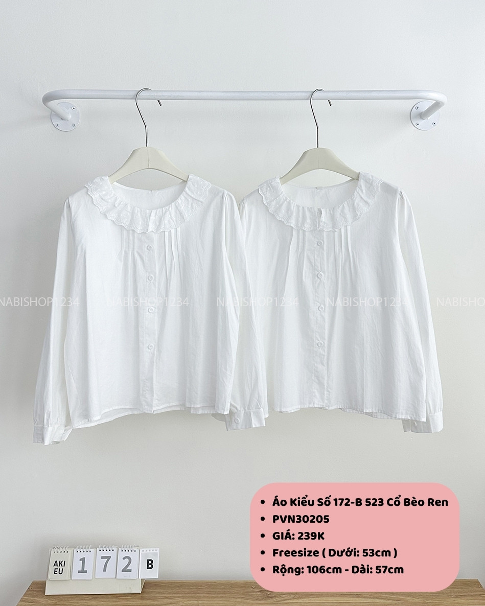 Áo Kiểu Số 172-B 523 Cổ Bèo Ren