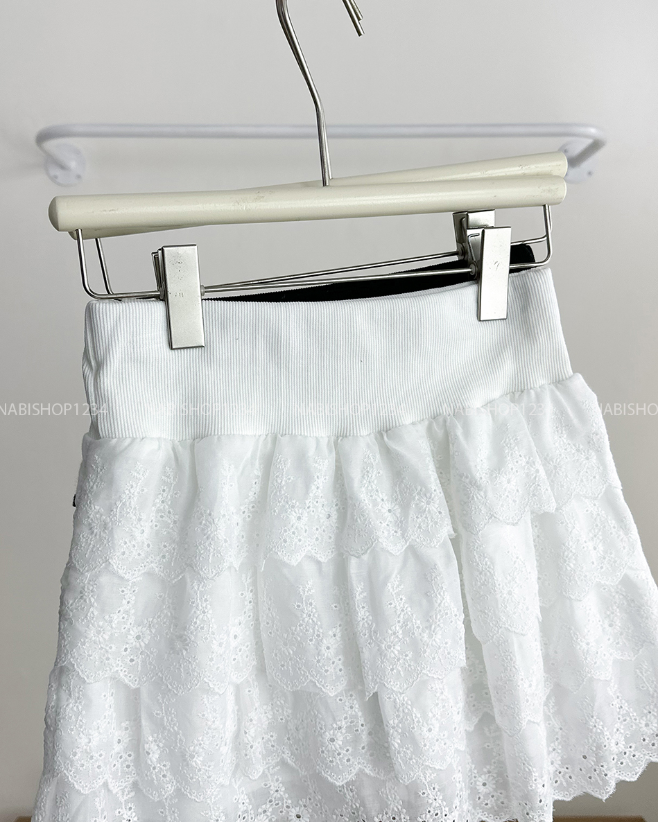Chân Váy Số 211-U 1391 Ngắn Tầng Ren LT