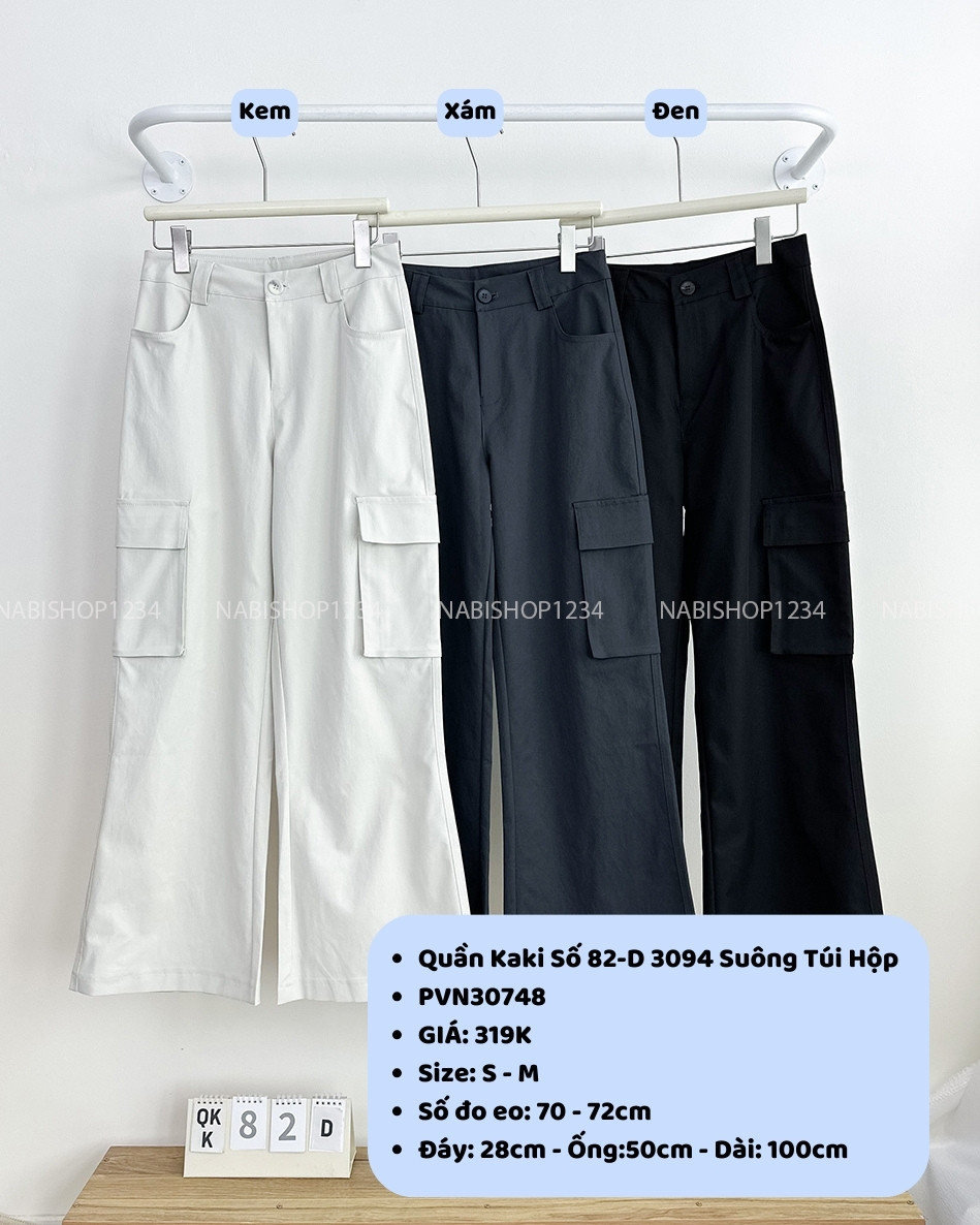 Quần Kaki Số 82-D 3094 Suông Túi Hộp