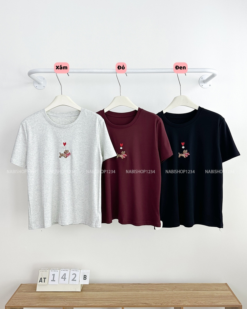 Áo Thun Số 142-B 99310 TN Thêu Cún