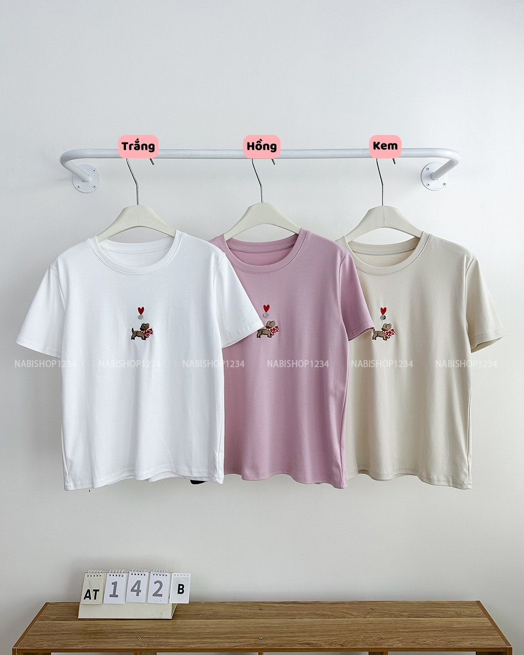 Áo Thun Số 142-B 99310 TN Thêu Cún