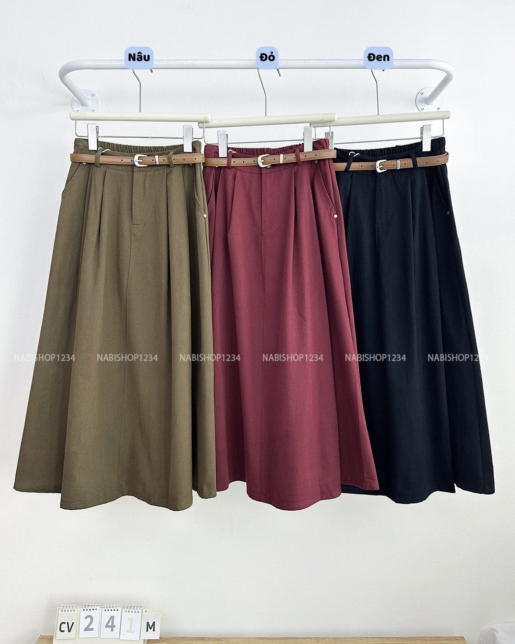 Chân Váy Số 241-M 19023 Dài Kaki Nút + Nịt