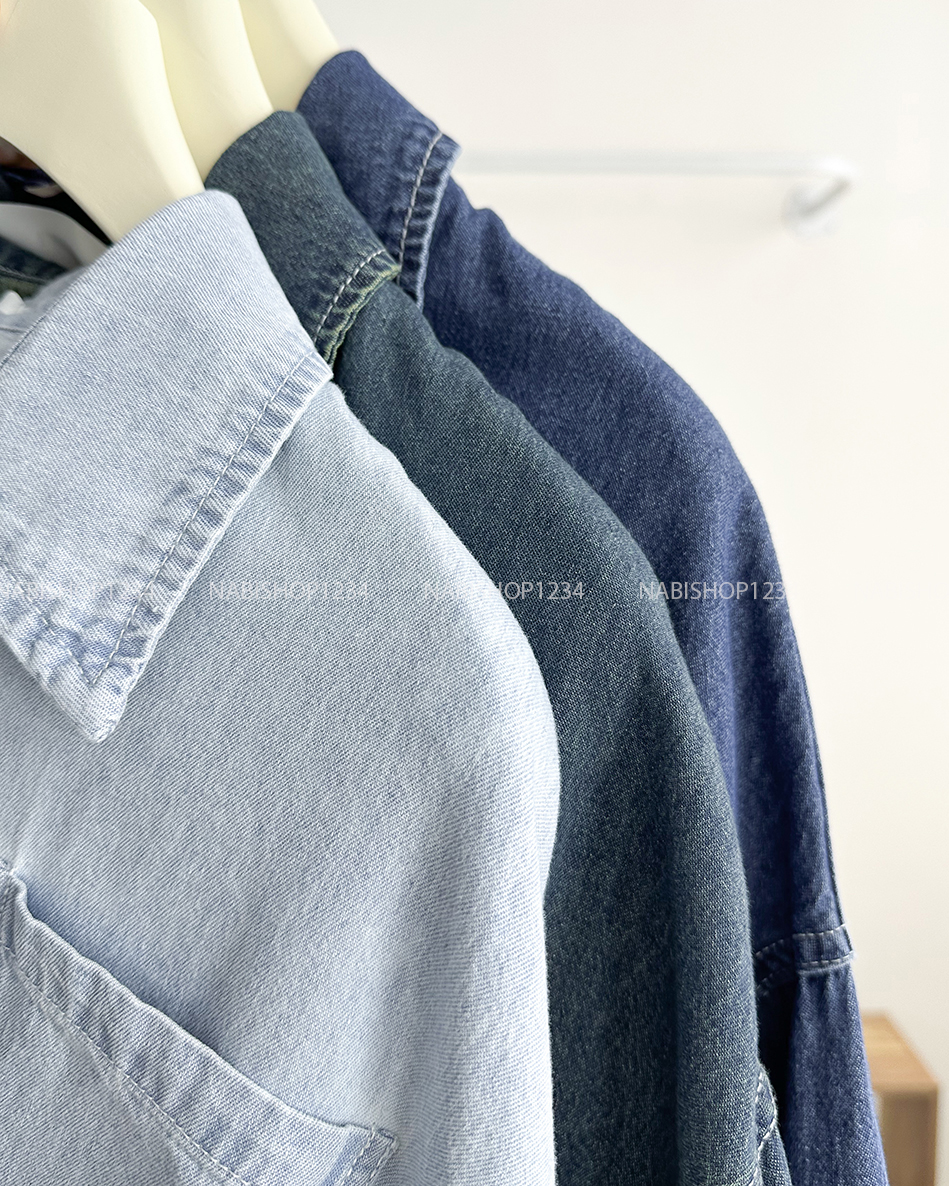Áo Sơ Mi Số 267-D 80138 TD Denim 1 Túi