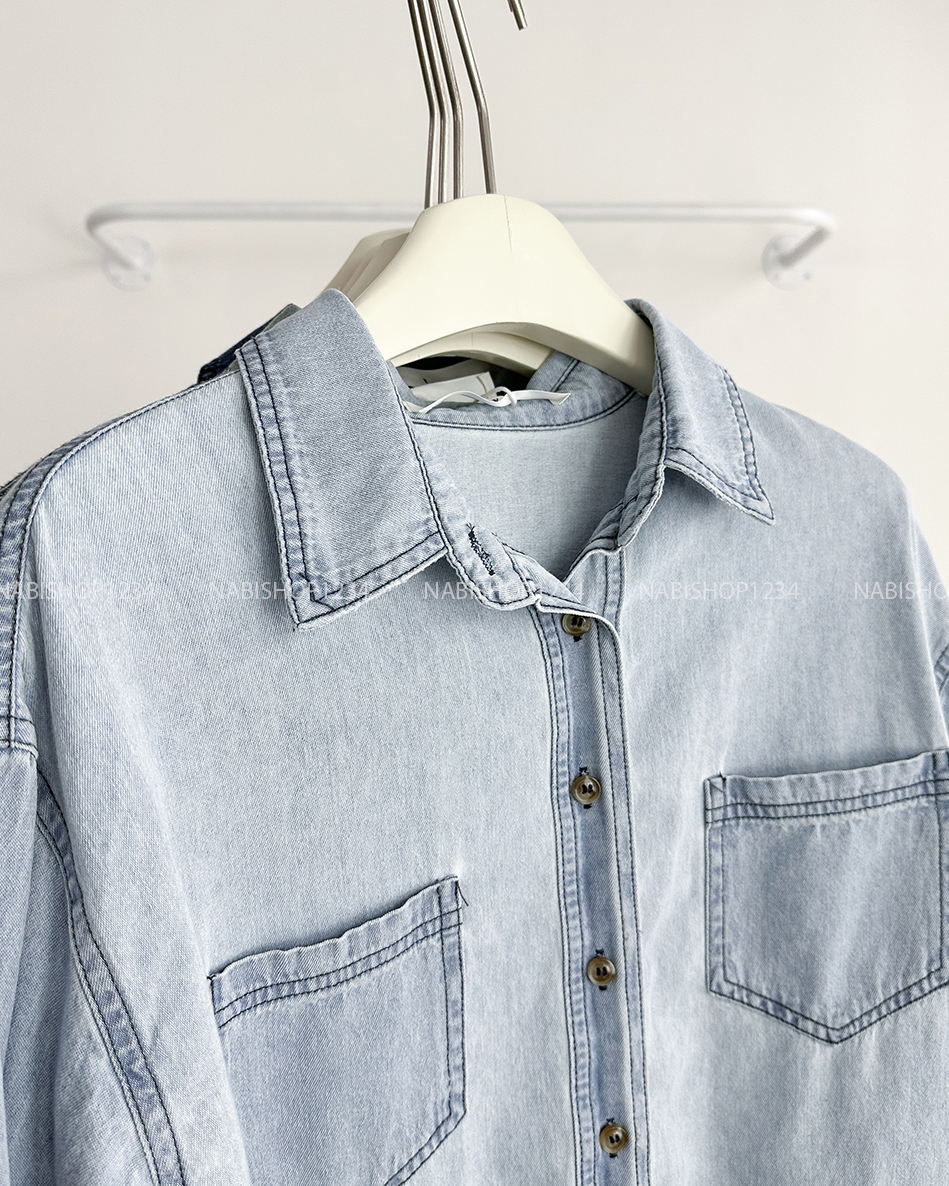 Áo Sơ Mi Số 266-D 80099 TD Denim 2 Túi