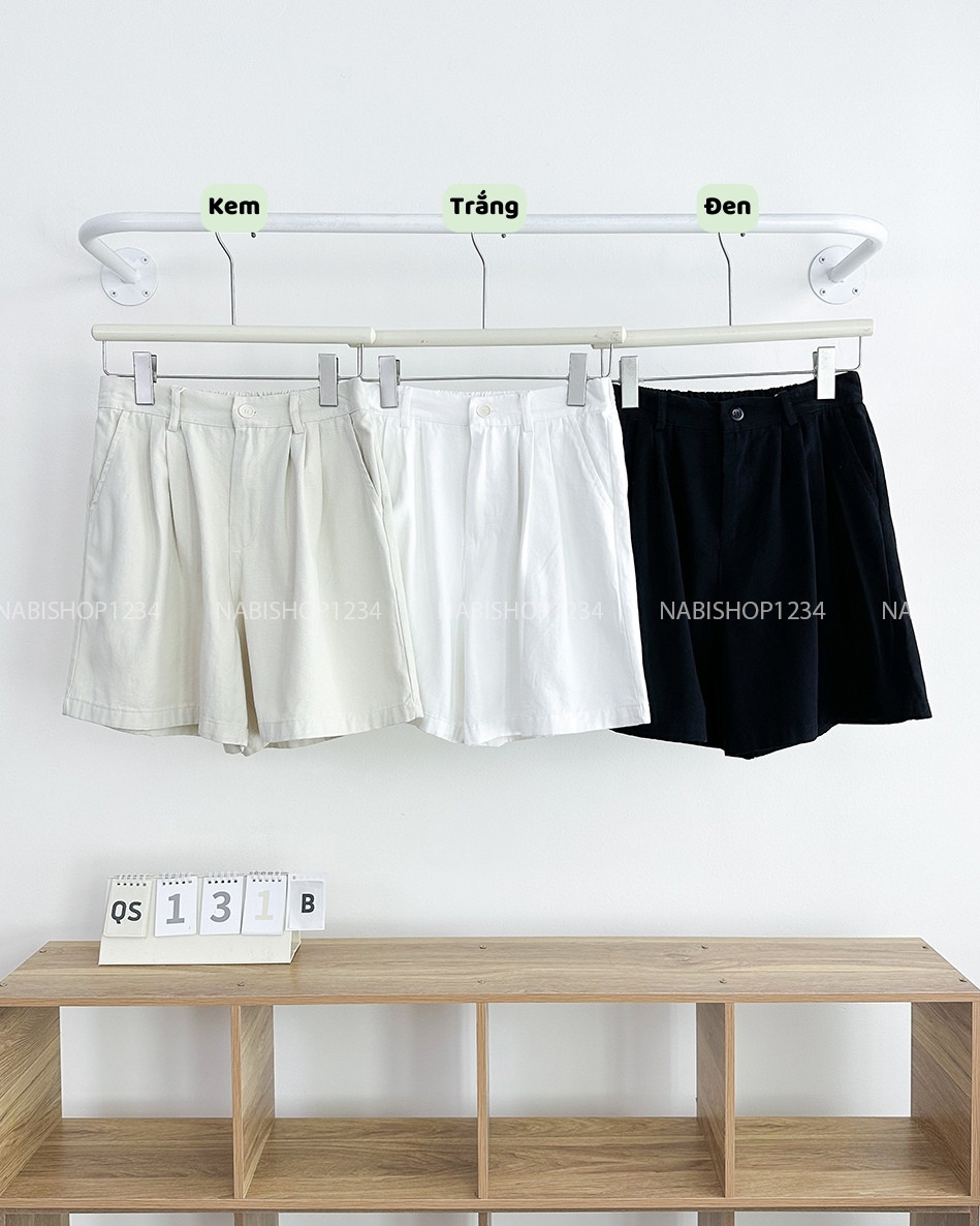 Quần Short Số 131-B 1218 Kaki Xếp Li