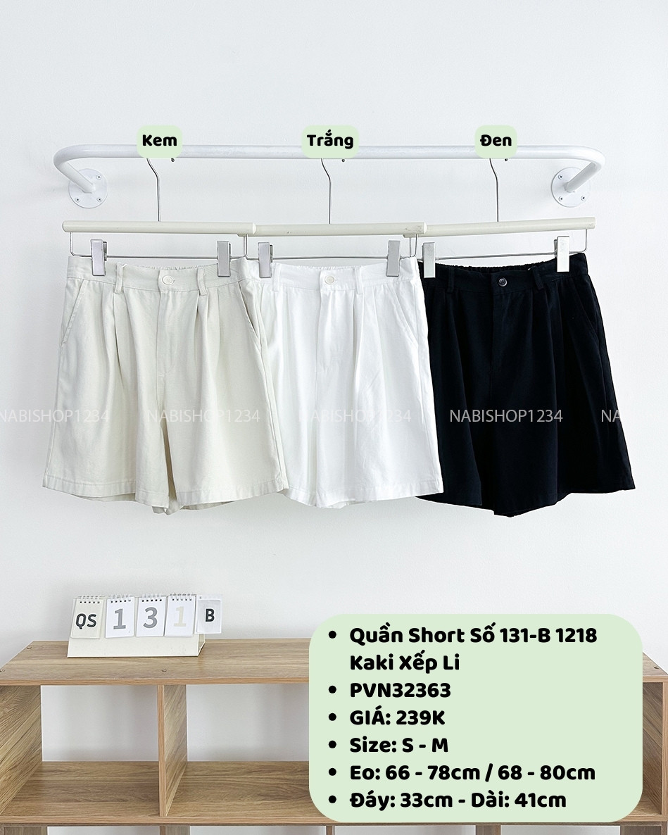 Quần Short Số 131-B 1218 Kaki Xếp Li