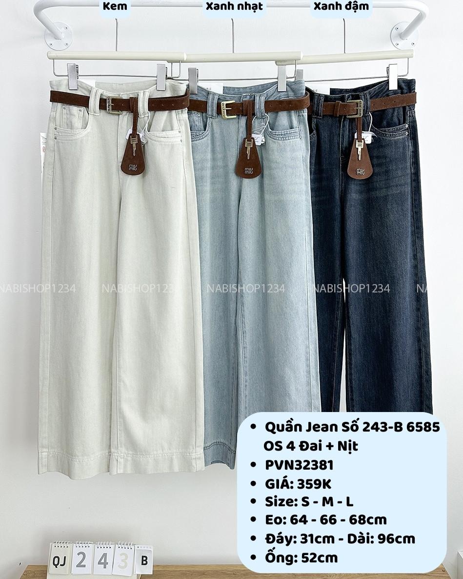 Quần Jean Số 243-B 6585 OS 4 Đai + Nịt