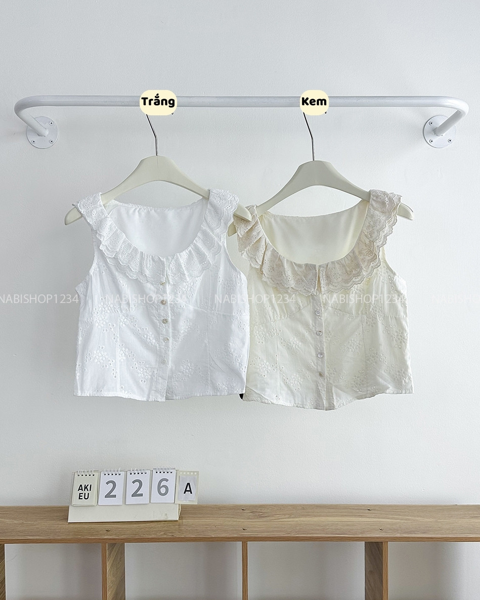 Áo Kiểu Số 226-A 2119 Sát Nách Cổ Bèo Ren