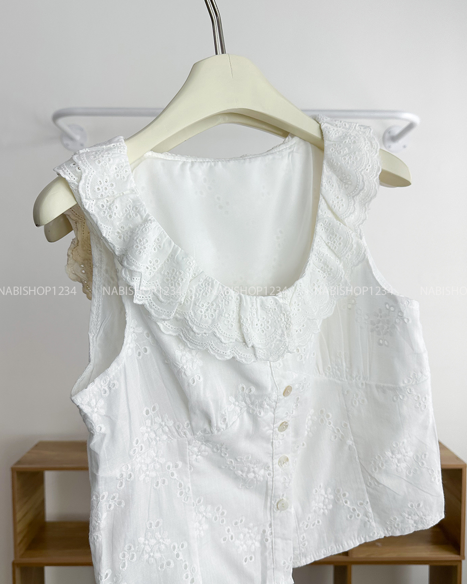 Áo Kiểu Số 226-A 2119 Sát Nách Cổ Bèo Ren