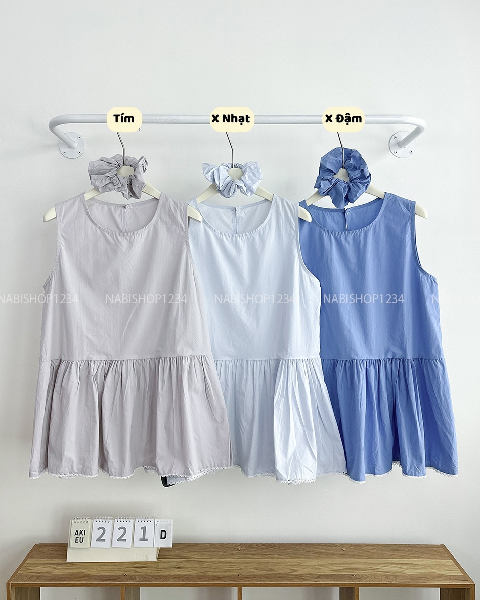 Áo Kiểu Số 221-D 3928 SN Lai Ren + Buộc Tóc