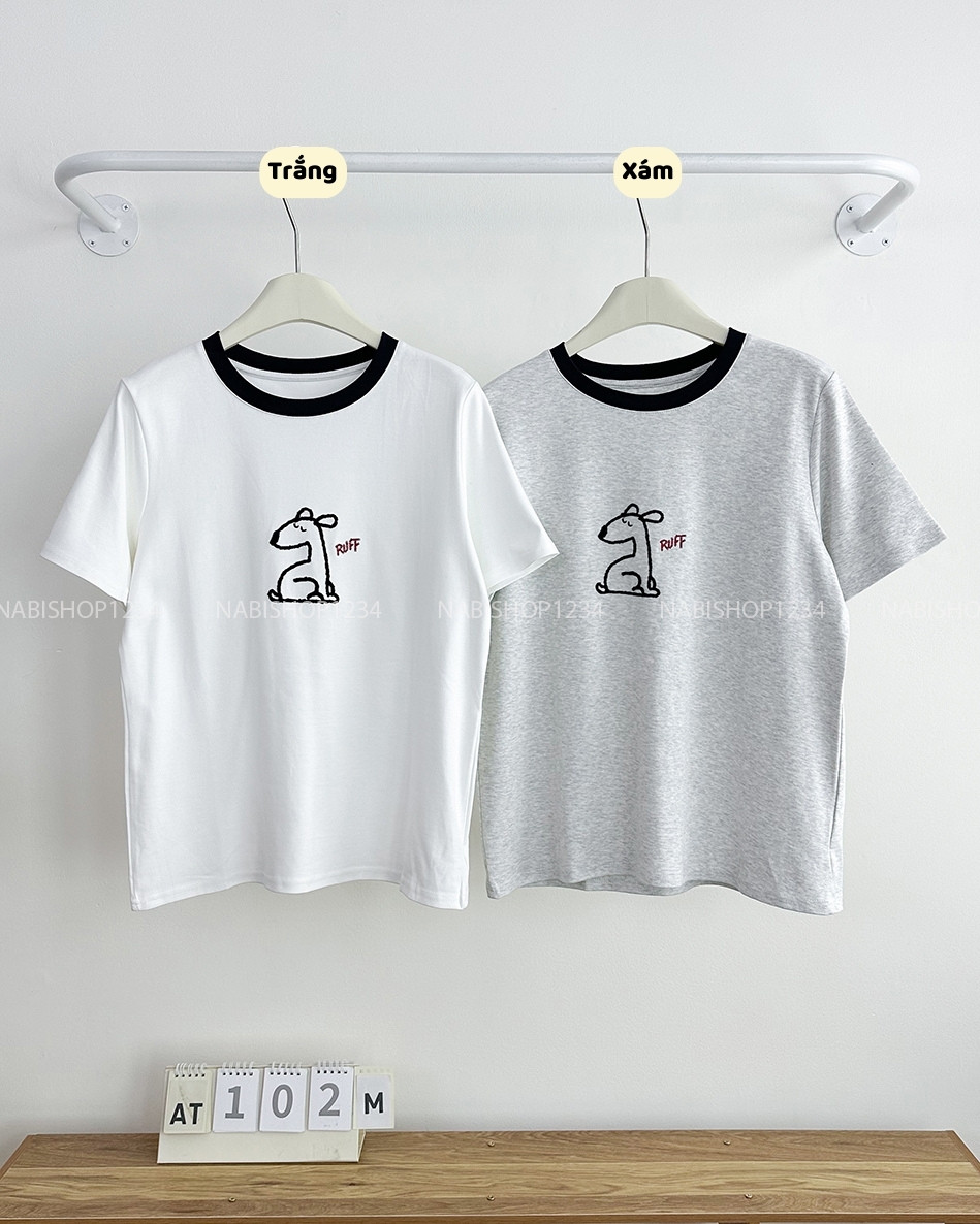 Áo Thun Số 102-M TN Thêu Cún