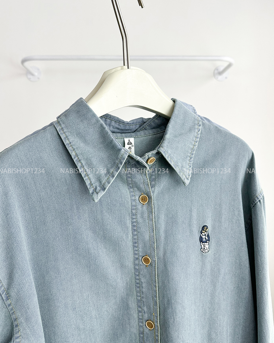 Áo Sơ Mi Số 269-M 103 TD Denim Thêu Gấu