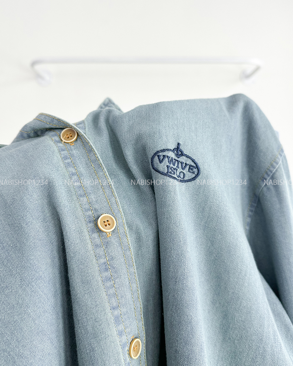 Áo Sơ Mi Số 270-M 105 TD Denim Thêu Chữ