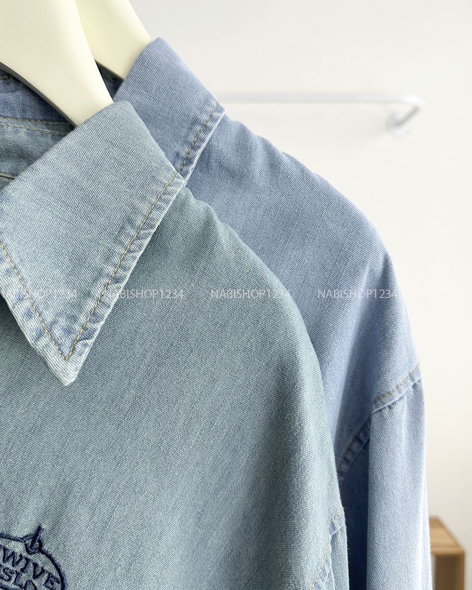 Áo Sơ Mi Số 270-M 105 TD Denim Thêu Chữ