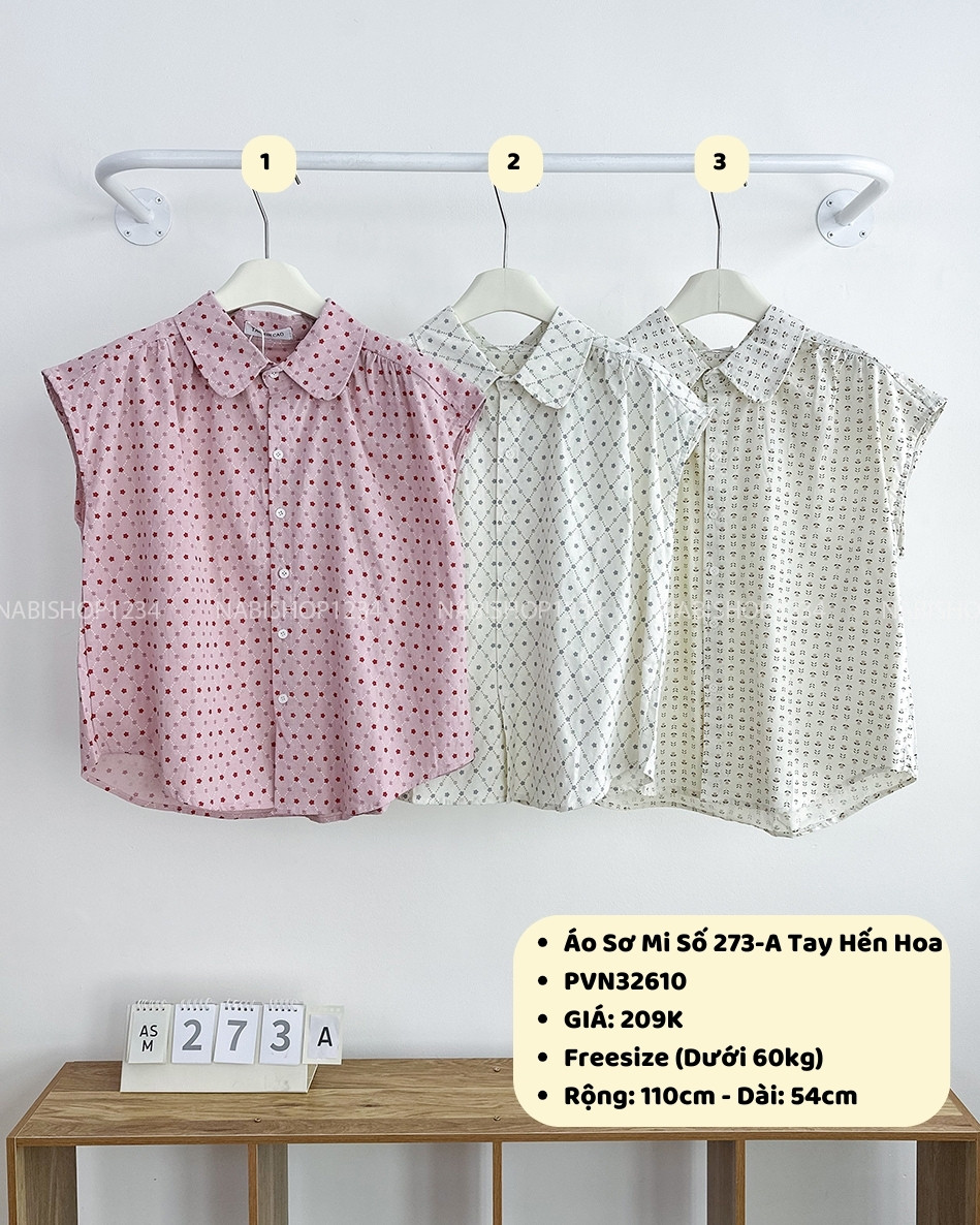 Áo Sơ Mi Số 273-A Tay Hến Hoa
