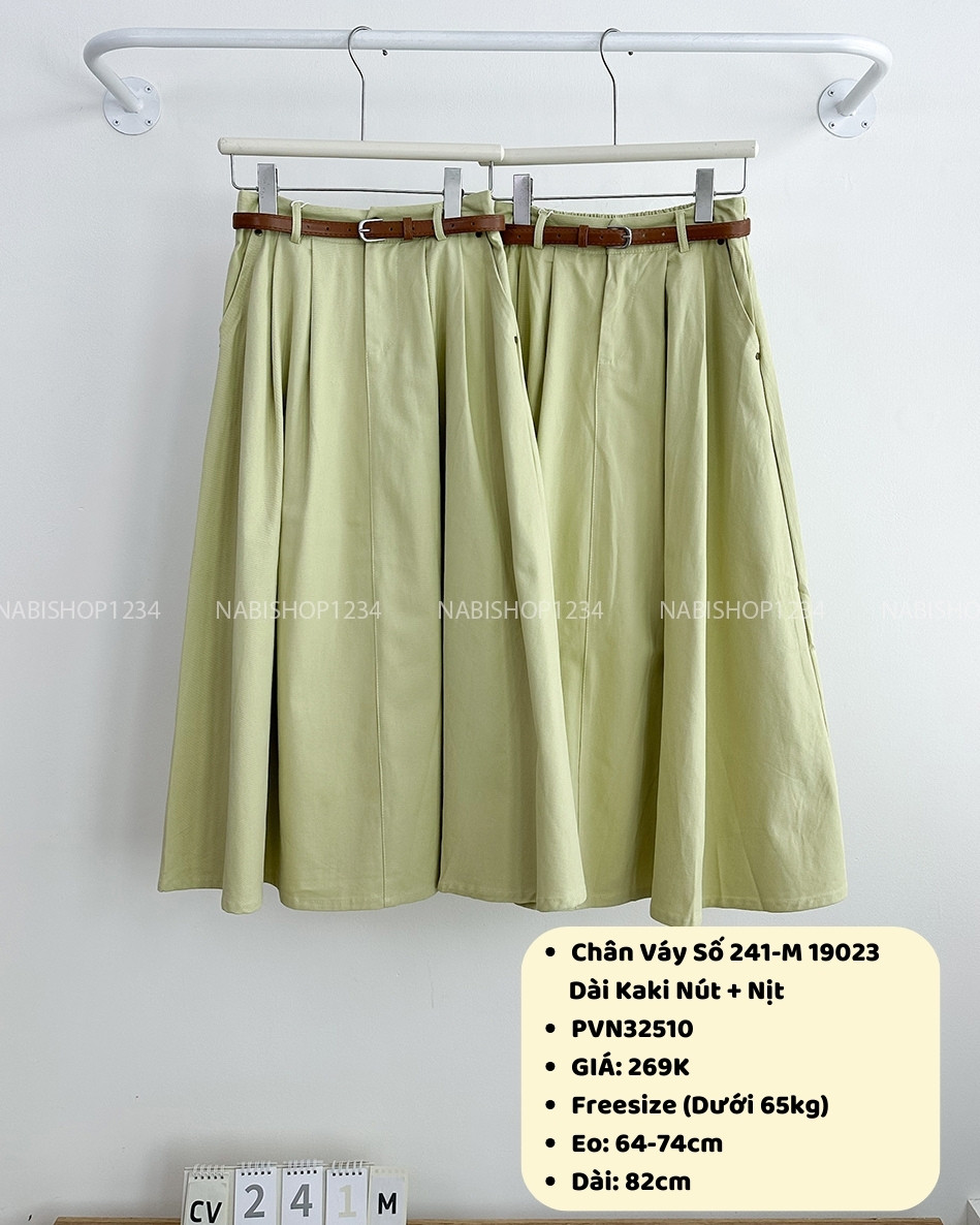 Chân Váy Số 241-M 19023 Dài Kaki Nút + Nịt