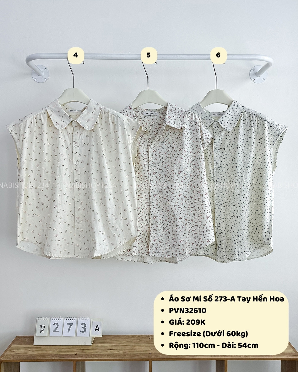 Áo Sơ Mi Số 273-A Tay Hến Hoa