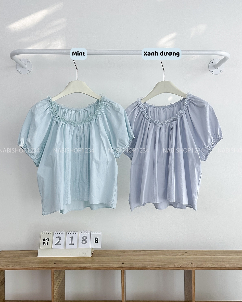 Áo Kiểu Số 218-B 6853 Trễ Vai Viền Ren