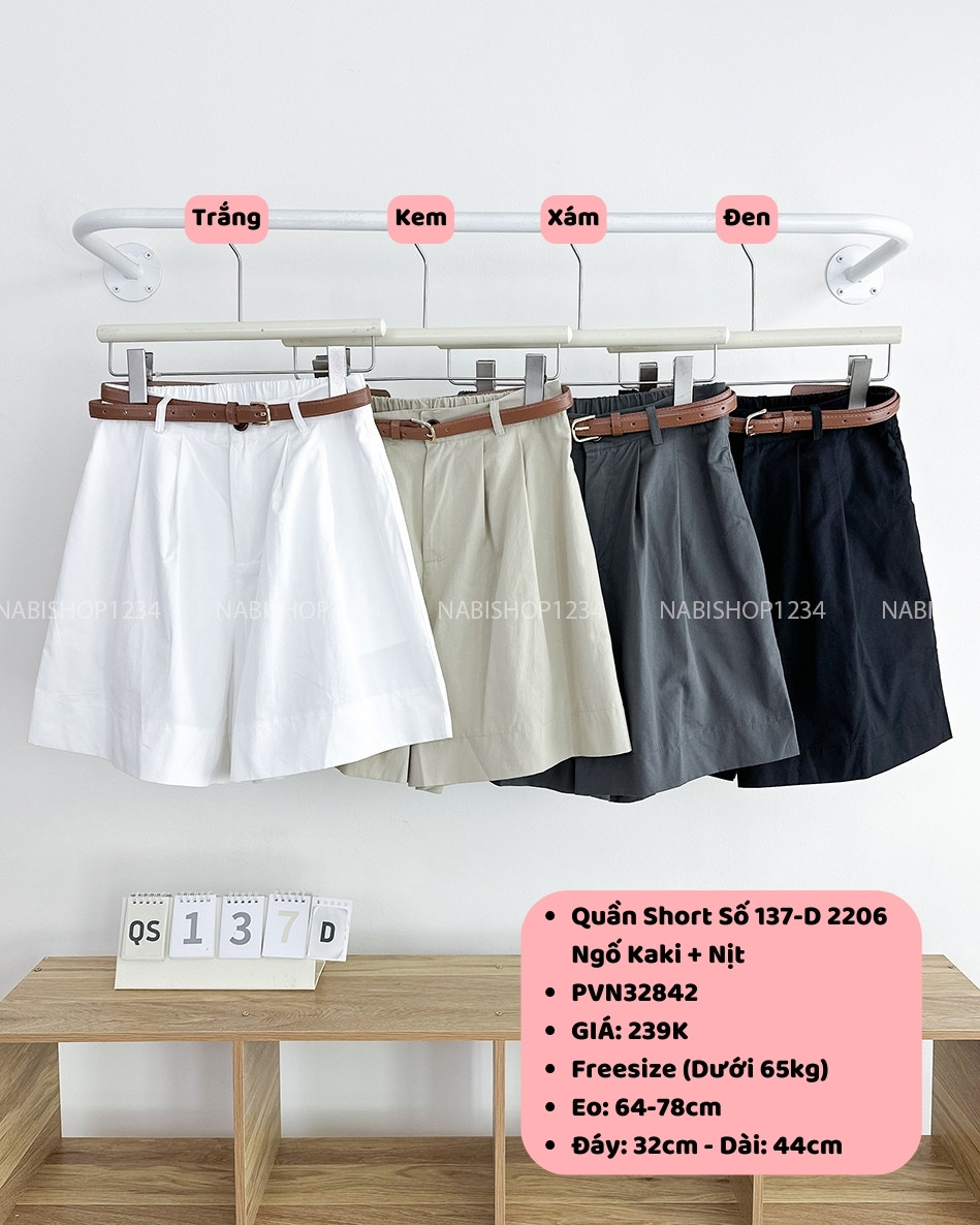 Quần Short Số 137-D 2206 Ngố Kaki + Nịt