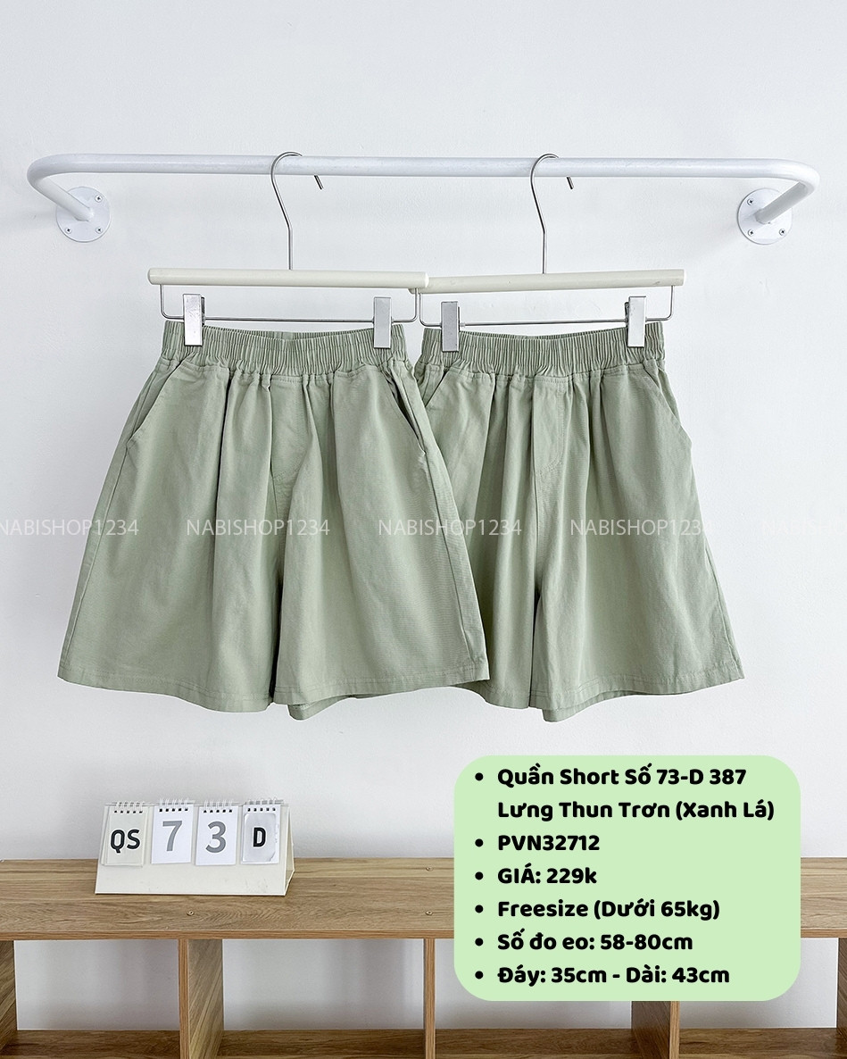 Quần Short Số 73-D 387 Lưng Thun Trơn