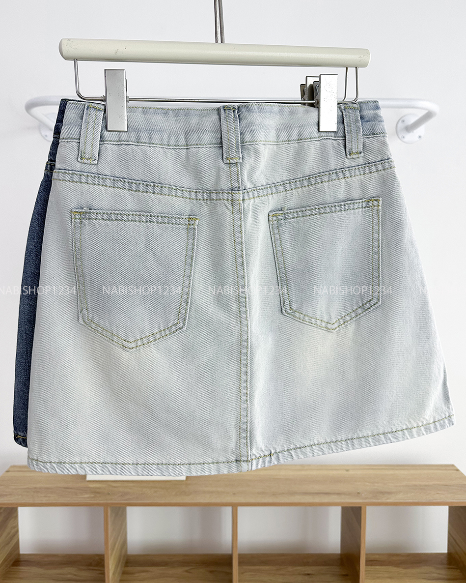 Chân Váy Số 256-D 5005 Ngắn Jean Chữ A