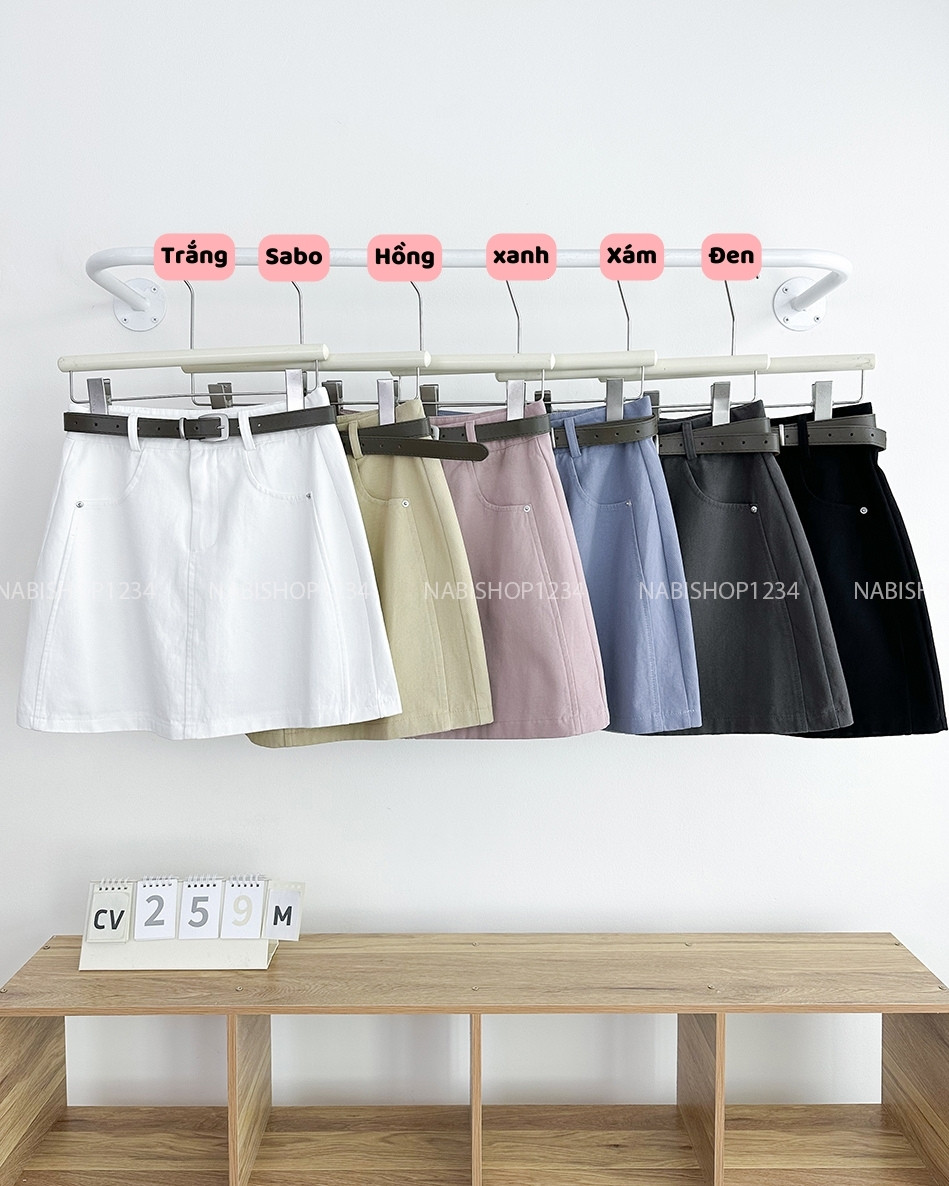 Chân Váy Số 259-M 6081 Ngắn Túi Nút + Nịt