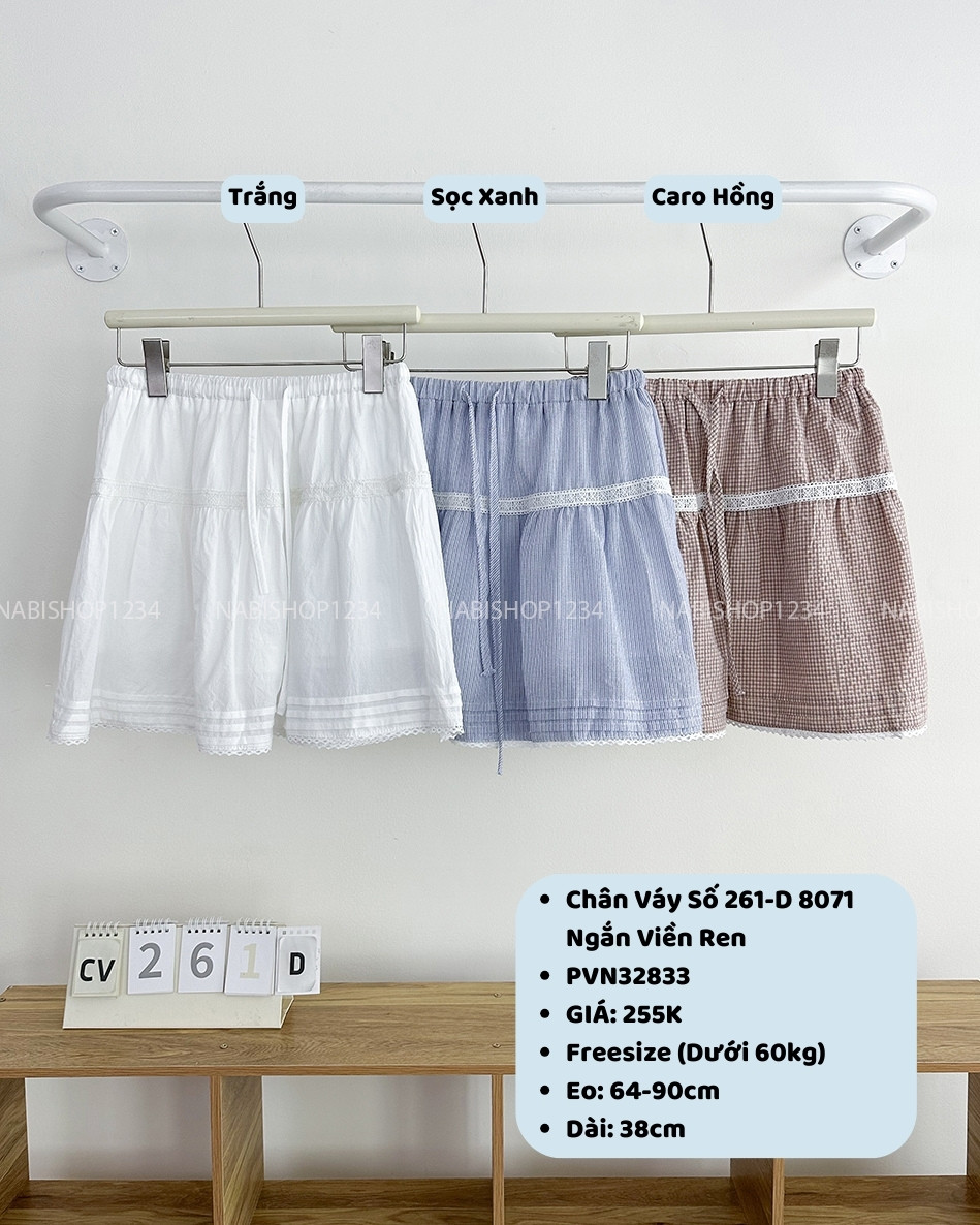 Chân Váy Số 261-D 8071 Ngắn Viền Ren