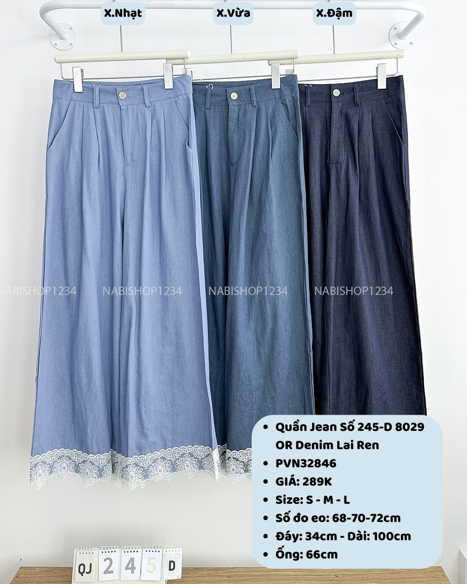 Quần Jean Số 245-D 8029 OR Denim Lai Ren