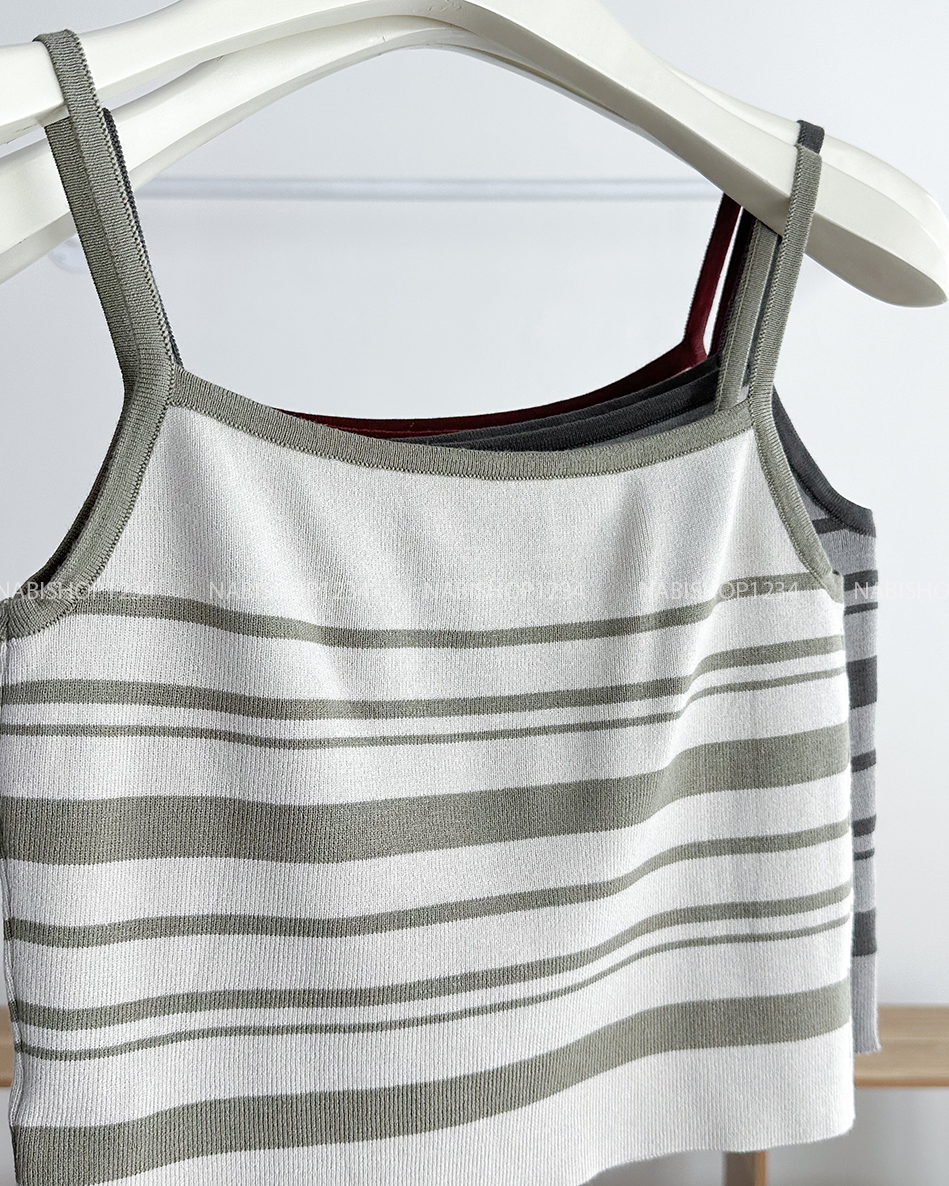Áo Croptop Số 222-B 4120 2 Dây Kẻ