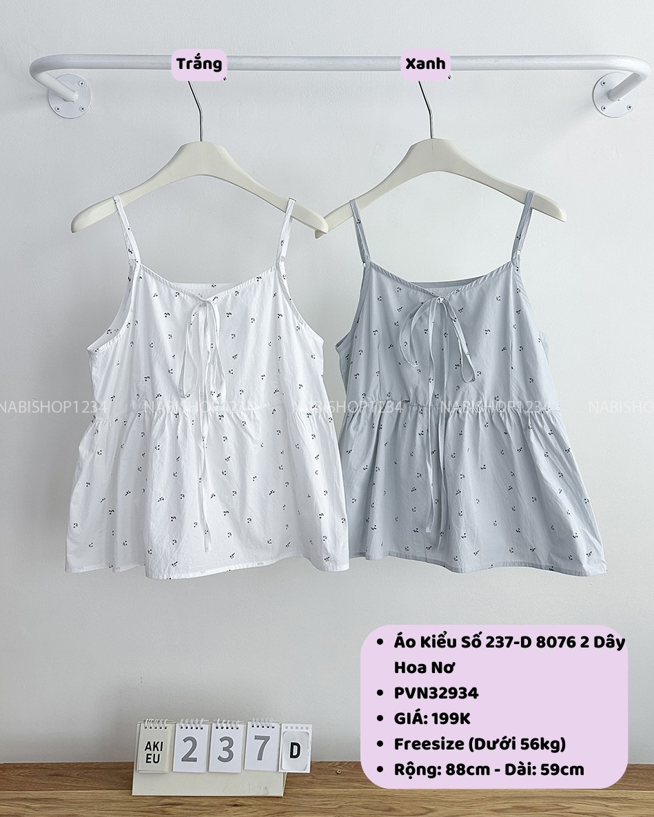 Áo Kiểu Số 237-D 8076 2 Dây Hoa Nơ