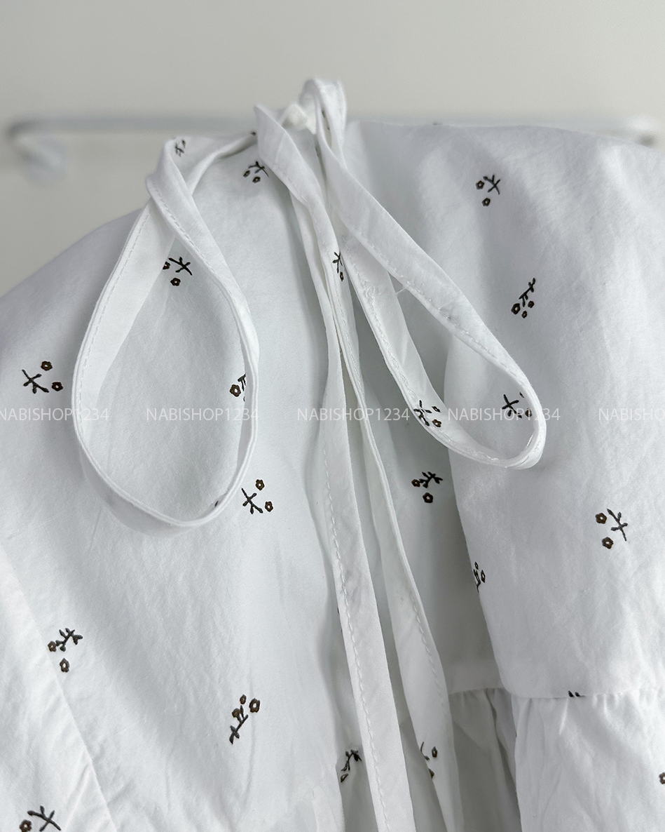 Áo Kiểu Số 237-D 8076 2 Dây Hoa Nơ