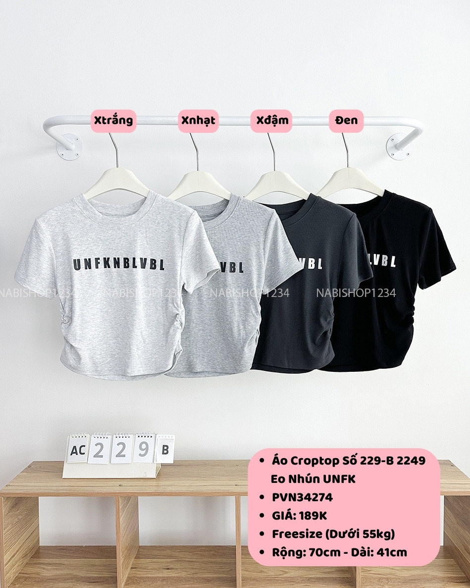 Áo Croptop Số 229-B 2249 Eo Nhún UNFK