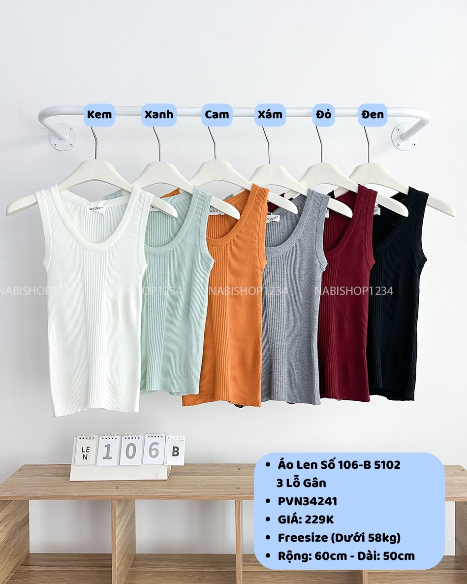 Áo Len Số 106-B 5102 3 Lỗ Gân