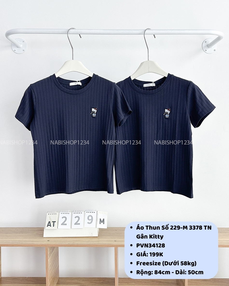 Áo Thun Số 229-M 3378 TN Gân Kitty