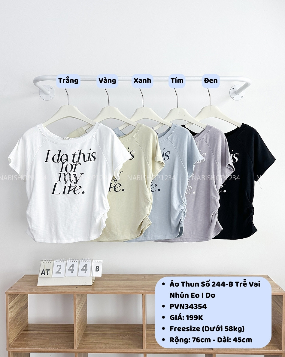 Áo Thun Số 244-B Trễ Vai Nhún Eo I Do