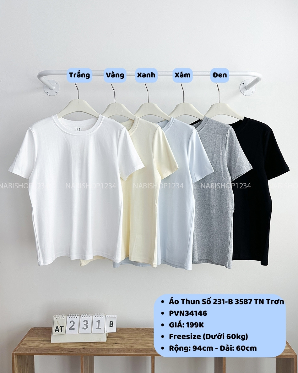 Áo Thun Số 231-B 3587 TN Trơn