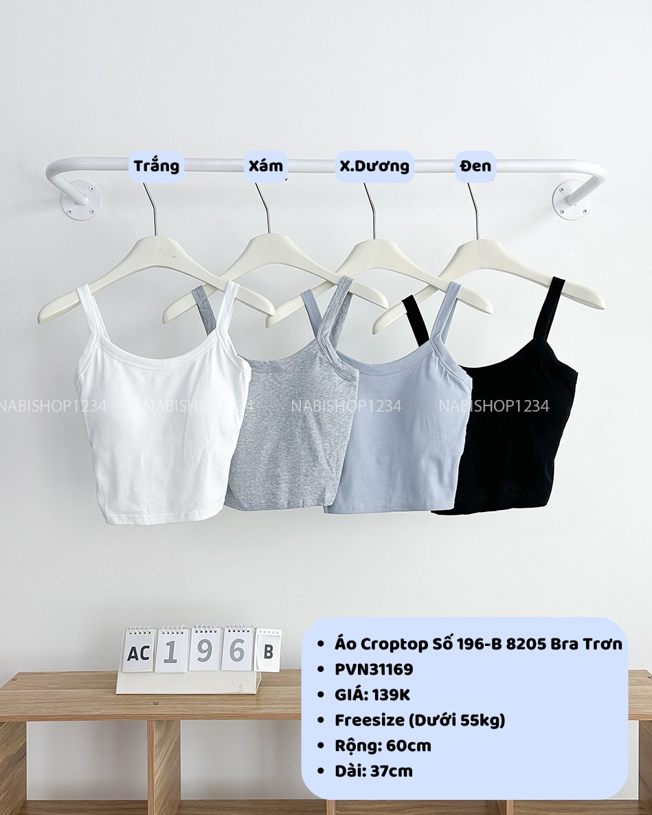 Áo Croptop Số 196-B 8205 Bra Trơn