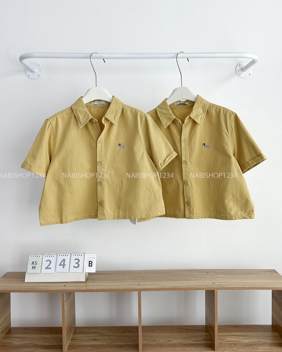 Áo Sơ Mi Số 243-B TN Kaki Lửng Thêu Cún