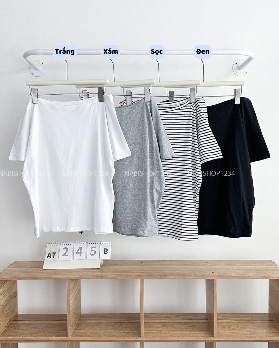 Áo Thun Số 245-B 3719 Trễ Vai Trơn