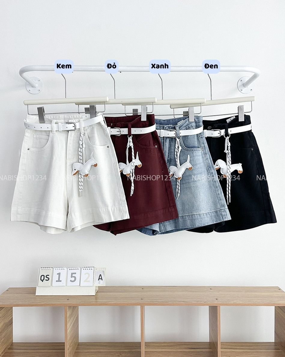 Quần Short Số 152-A 3092 Kaki Trơn + Nịt Cún