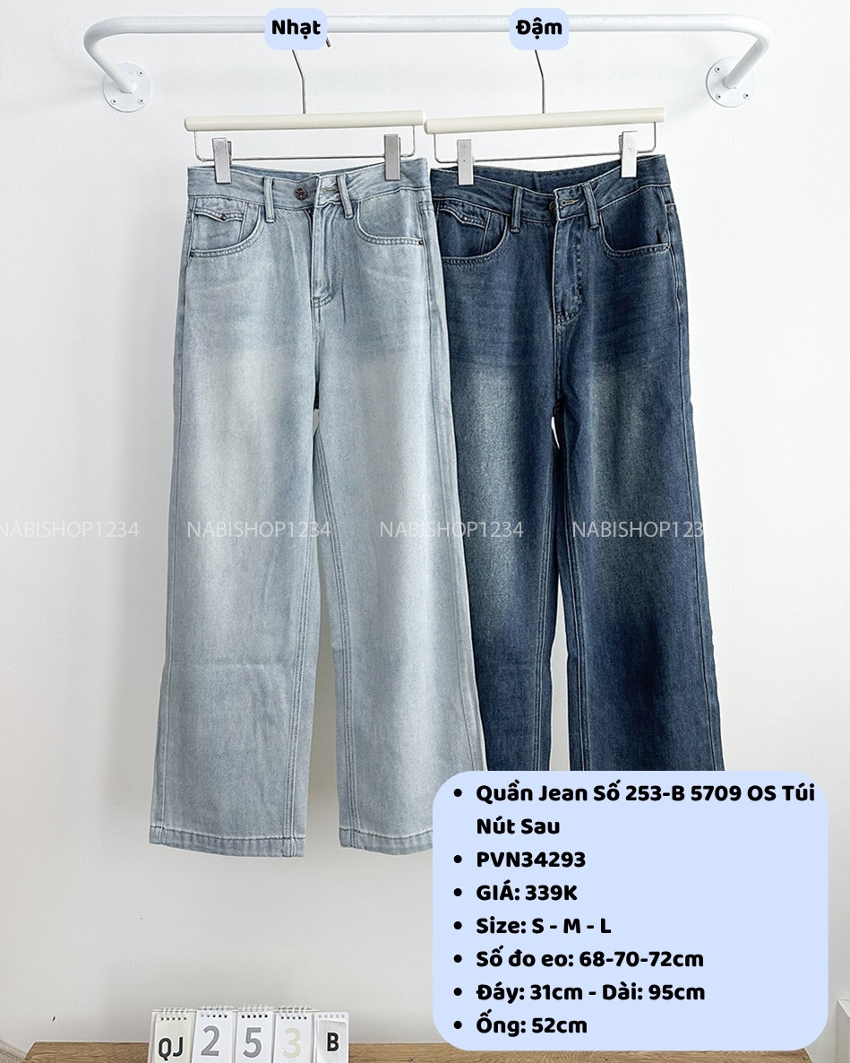 Quần Jean Số 253-B 5709 OS Túi Nút Sau