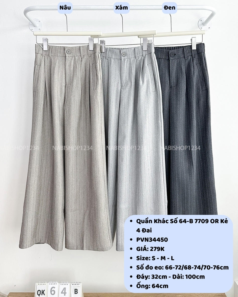 Quần Khác Số 64-B 7709 OR Kẻ 4 Đai
