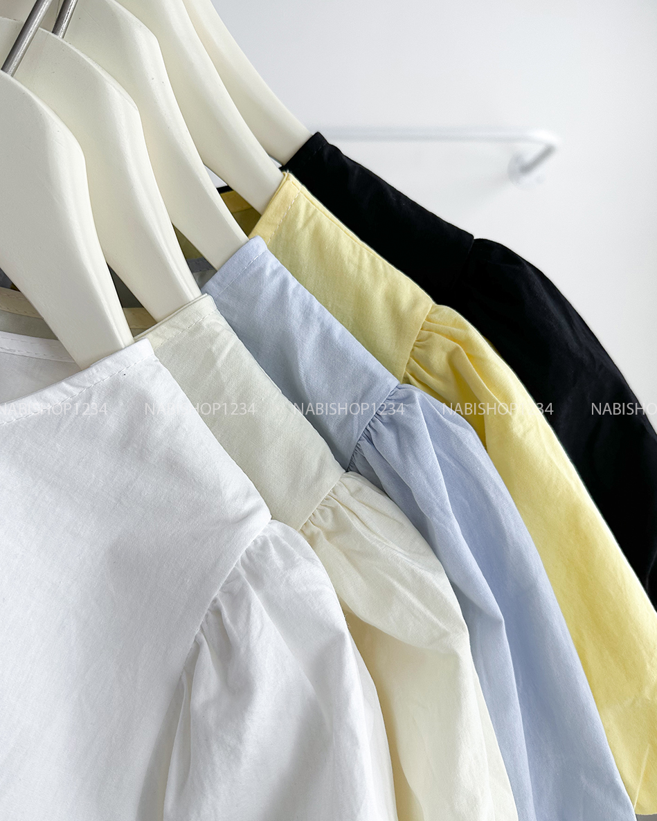 (DEAL) Áo Kiểu Số 261-C Tay Phồng Rút Eo