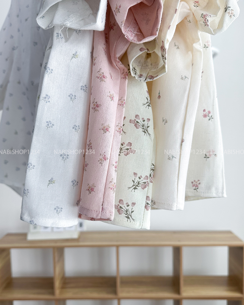 Áo Sơ Mi Số 306-B TN Cổ Sen Hoa Nhí